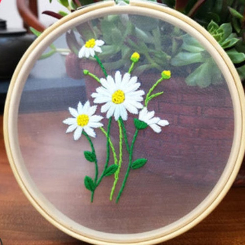 Transparent Floral DIY Embroidery Kit, Beginner
